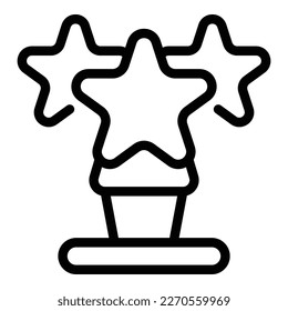 Star cup icon outline vector. Business team. Report project