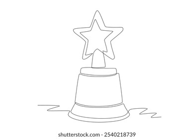 Star Cup. Stars concept one-line drawing