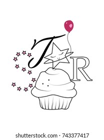 Star Cupcake Slogan Vector