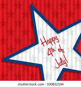 Star cut out Happy 4th of July card in vector format.