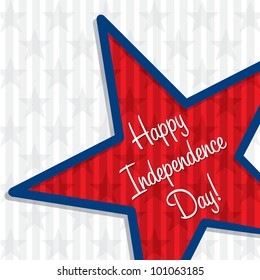 Star cut out Happy Independence Day card in vector format.