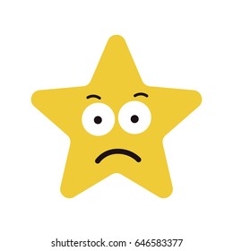 Star cute character sad expression