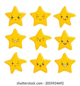 Star Cute Face Kawaii Cartoon Character 