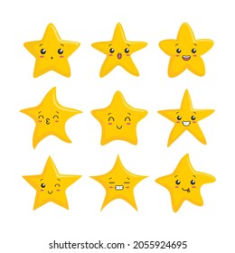 Star Cute Face Kawaii Cartoon Character 