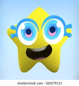star cute smile funny vector illustration