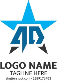 Estrella con el concepto de logotipo de letra d
