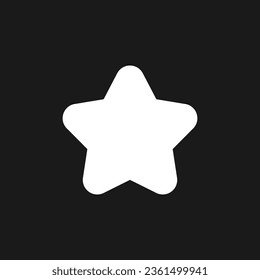 Star dark mode glyph ui icon. Favourite page mark. Adding bookmark. User interface design. White silhouette symbol on black space. Solid pictogram for web, mobile. Vector isolated illustration