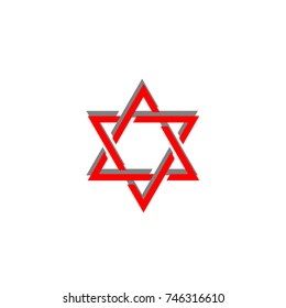 Star of David. 3D icon