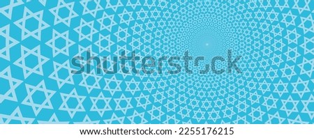 Star of David abstract blue and white vector background. Stylish vector pattern with a Six-pointed star.