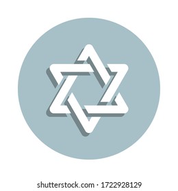 Star of david badge icon. Simple glyph, flat vector of world religiosity icons for ui and ux, website or mobile application