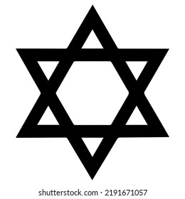 Star david in black color. Vector illustranion