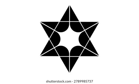 Star of David, black isolated vector silhouette