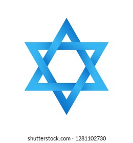 Star of David blue icon sign symbol magen david Israel vector