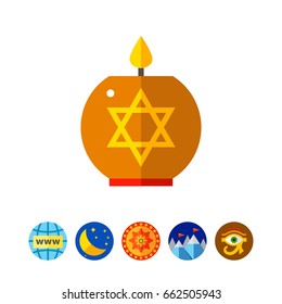 Star of David Candle Icon