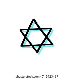 star of David doodle icon