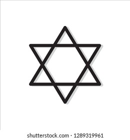 Star of David doodle icon - Vector