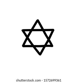 star of David doodle icon, vector illustration