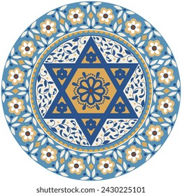 Star of David festive circular illustration