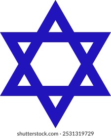 Estrela de David. Uma estrela da bandeira de Israel.