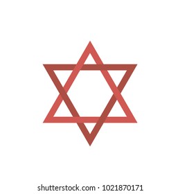 Star of david flat design icon. Vector eps10 illustration.