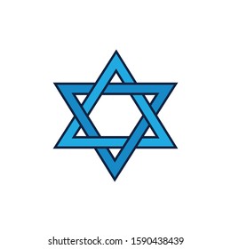 star of David flat icon, vector illustration