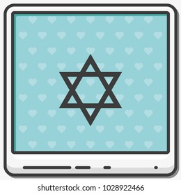 Star of David flat vector icon.