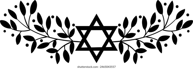Star of David with floral decoration