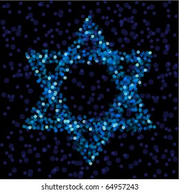 Star of David formed from defocused lights