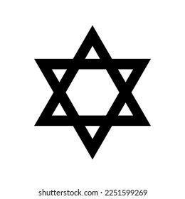 The Star of David is a generally recognized symbol of both Jewish identity and Judaism. Vector Illustration