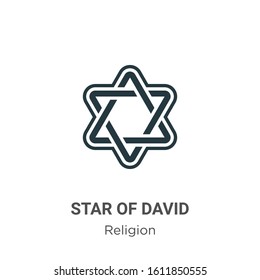 Star of david glyph icon vector on white background. Flat vector star of david icon symbol sign from modern religion collection for mobile concept and web apps design.