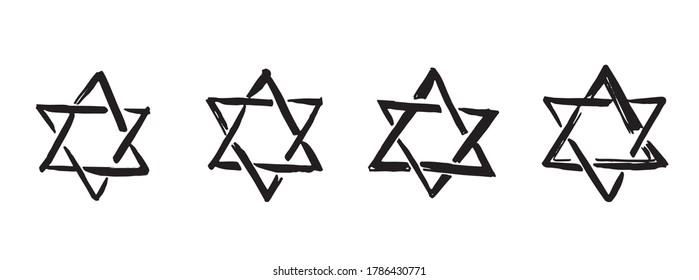 Star of David. Hand-drawn style. Vector. 