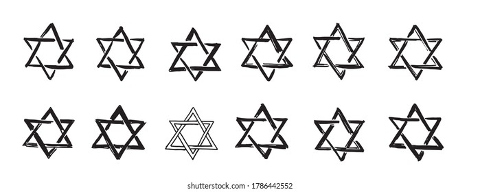 Star of David. Hand-drawn style. Vector. 