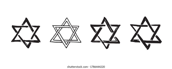 Star of David. Hand-drawn style. Vector. 