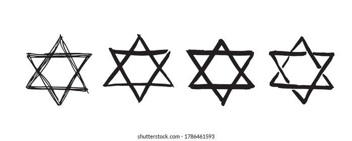 Star of David. Hand-drawn style. Vector. 