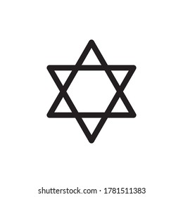 Star Of David, Hexagon Star Icon Vector Illustration