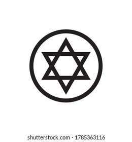 Star Of David, Hexagon Star Icon Vector Illustration
