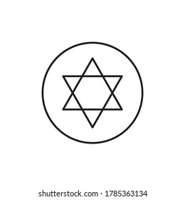 Star Of David, Hexagon Star Icon Vector Illustration