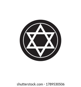 Star Of David, Hexagon Star Icon Vector Illustration