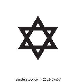 Star of David. Hexagram sign. Symbol of Jewish identity and Judaism. Simple vector illustration.