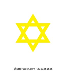 Star of David. Hexagram sign. Symbol of Jewish identity and Judaism. Simple vector illustration.