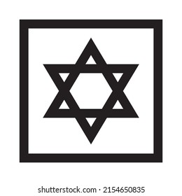 Star of David. Hexagram sign. Symbol of Jewish identity and Judaism. Simple vector illustration.