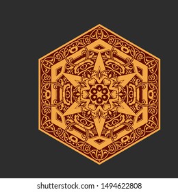 Star of David - Hexagram Symbol, Floral Ornate Holy Sign