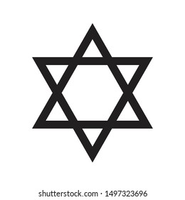 star of David icon black and isolated vector illustration