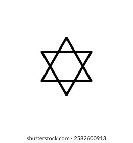 Star of David icon in black and white Vector