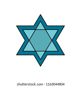 Star of David icon, cartoon style