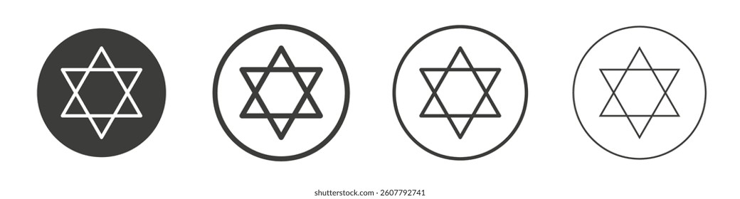 Star of david icon collection for website designs