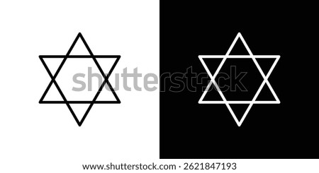 Star of David icon concept stroke on white background