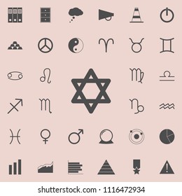 star of David icon. Detailed set of  Minimalistic  icons. Premium quality graphic design sign. One of the collection icons for websites, web design, mobile app on colored background