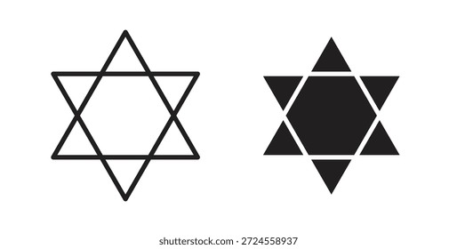 Star of David icon in doodle and stroke style.