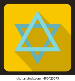 Star of David icon in flat style on a white background vector illustration